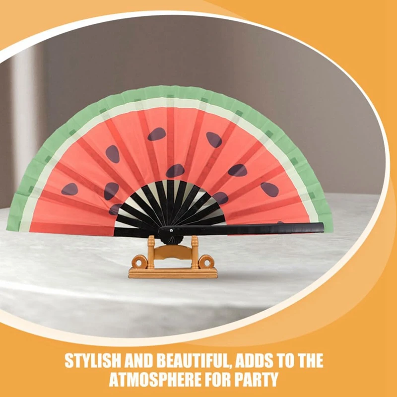 Folding Fan, Watermelon Folding Fan Watermelon Hand Fan Fan China Japan Handheld Fan Festival Fan Supplies