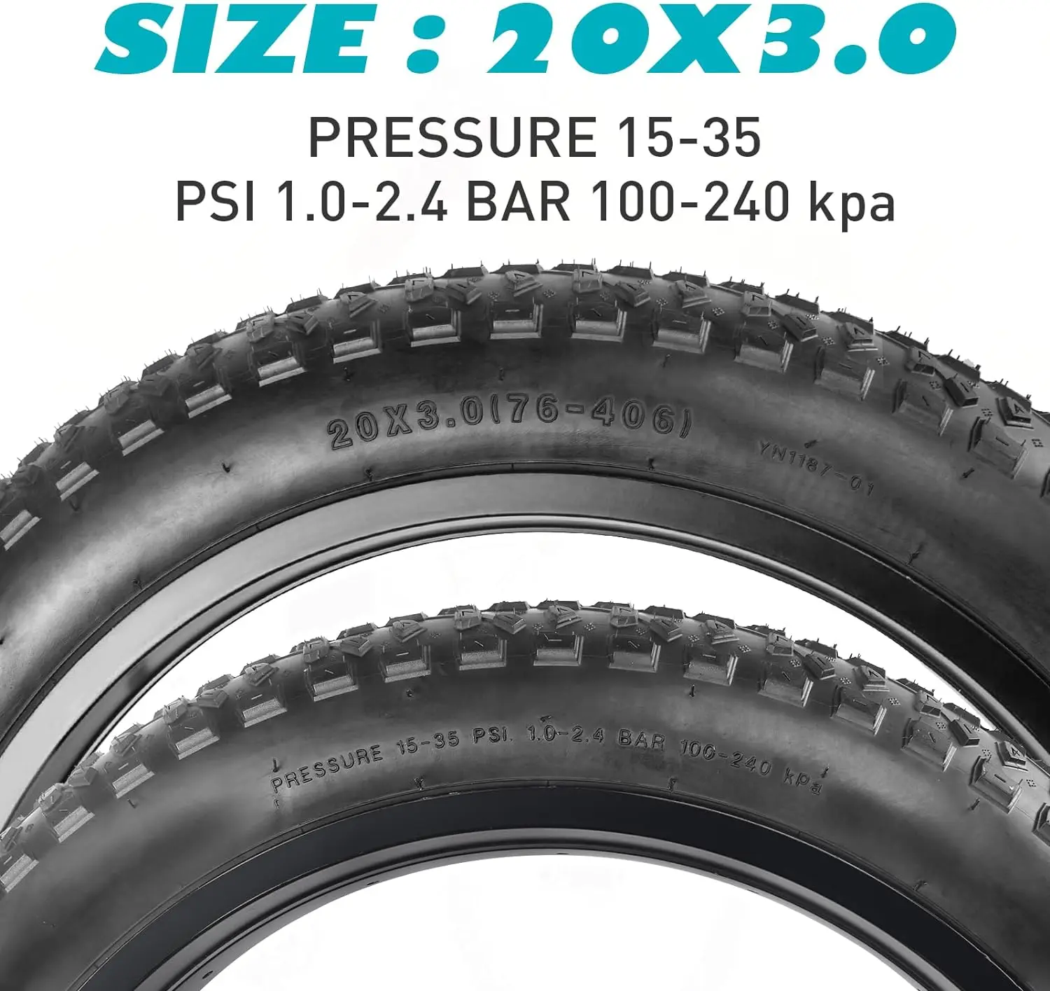 ZUKKA 1 Pack 20/26/27.5x3.0 Fat Tire for E-bike Heavy Duty High-Performance Wear-Resistant E-Bike Mountain Snow Bike Tire