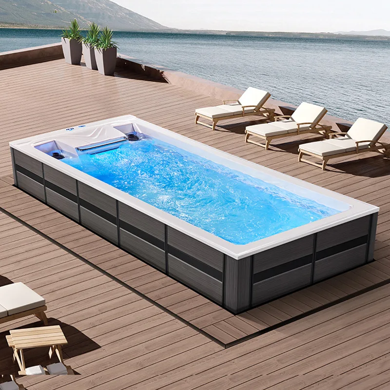 5.9 meters infinity intelligent heated swimming pool Outdoor villa household acrylic integrated finished swimming pool