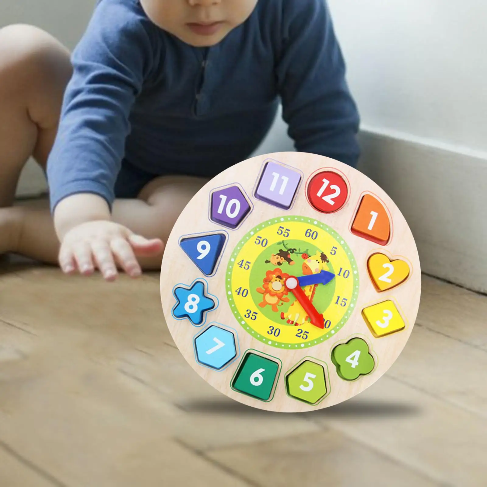 Horloge de tri de documents en forme de bois Montessori, éducation précoce, trieur de piles, puzzle