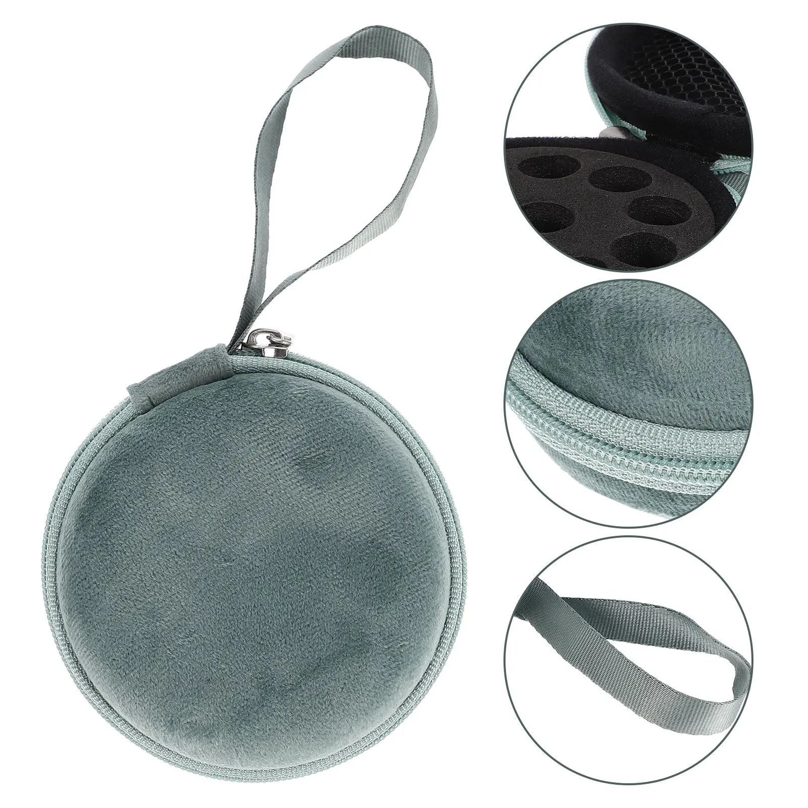 

Круглый портативный органайзер для хранения эфирных масел, дорожный футляр для лаков для ногтей, сумка для флаконов с парфюмом, портативный держатель для бутылочек