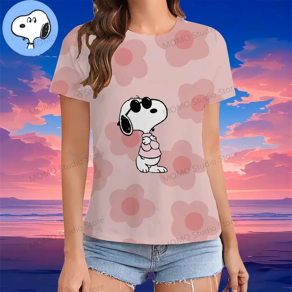 Short Sleeve O-Neck Summer XS-3XL Woman Clothing Snoopy Women\'s T-Shirt Anime 2024 Y2k Fashion Tshirt Tees 3D Print Streetwear