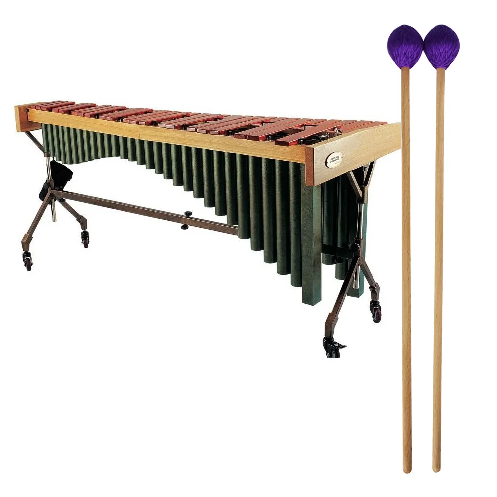 

One Pair Marimba Drumsticks Rubber Mallet Purple with Durable Wood Handle Ideal for Practice Performance Sturdy Percussion Tools