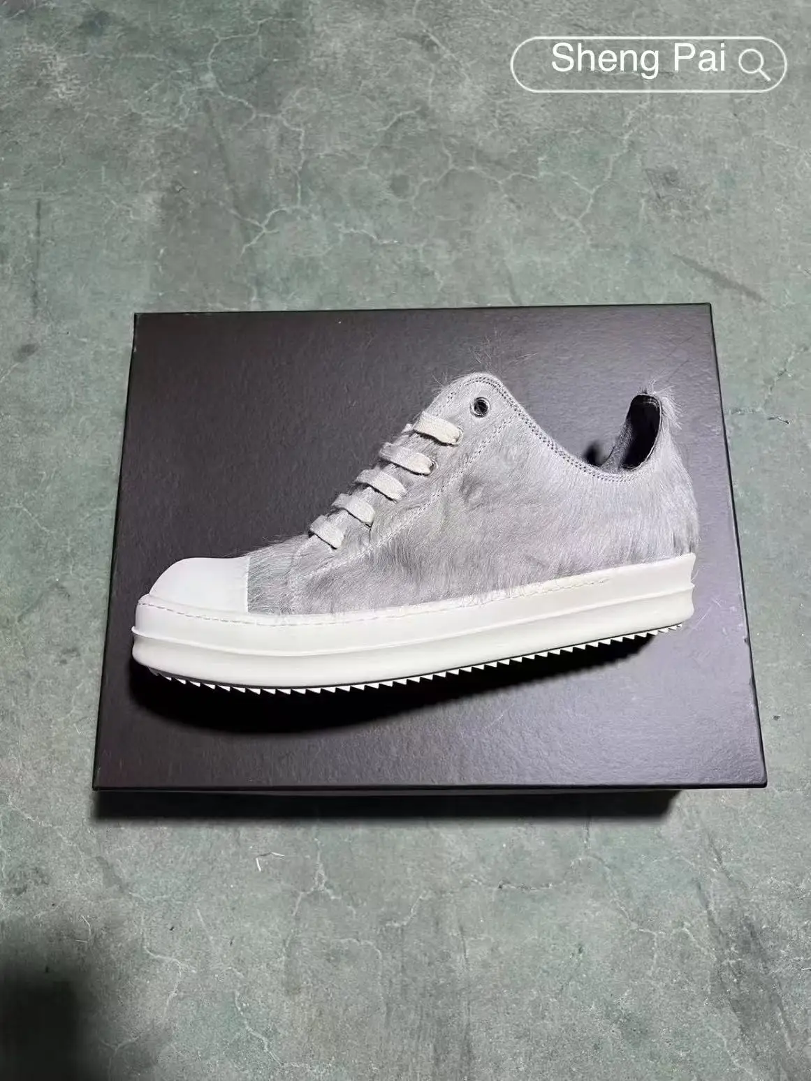 

Men's Thick-Soled Sneakers Men's Gray Horsehair Casual Shoes O-wen High-Quality Women's Flat Shoes Men's Lace-Up Ankle Shoes