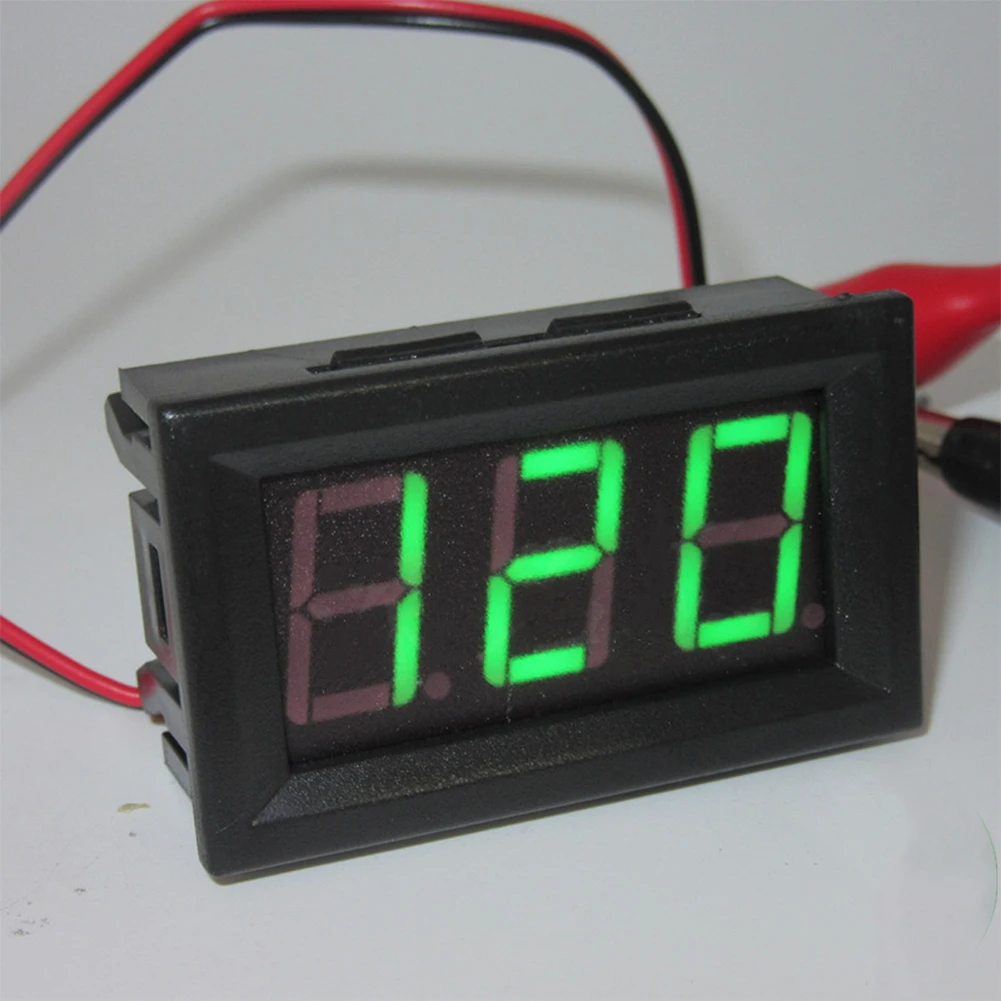 AC 220V 2-Wire Voltage Meter Head LED Mini Digital Voltmeter Voltage Meter with Reverse Polarity Protection for Battery Monitor