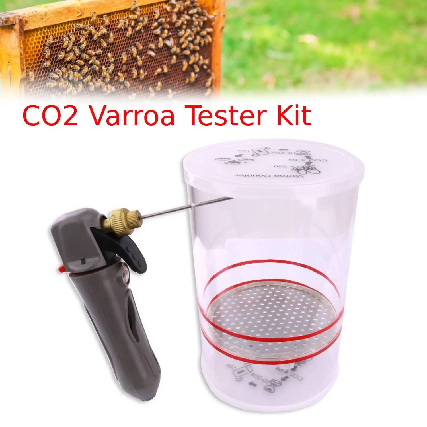 1 Set of CO2 Bee Test Bottle Beekeeping Test Bottle Beekeeping Tools (Without CO2 Cartridges)