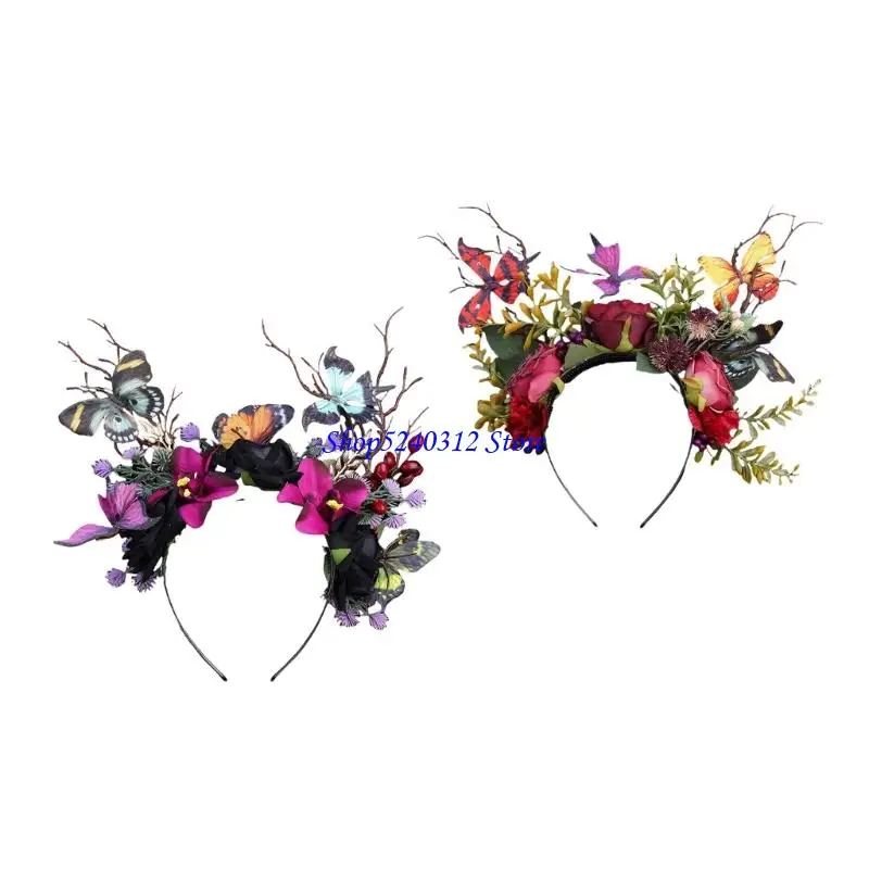 

634C Butterfly Fascinator Derby Fascinators Hat Bohemian Monarchs Headband Butterfly Headpiece Cosplay Halloween Costume