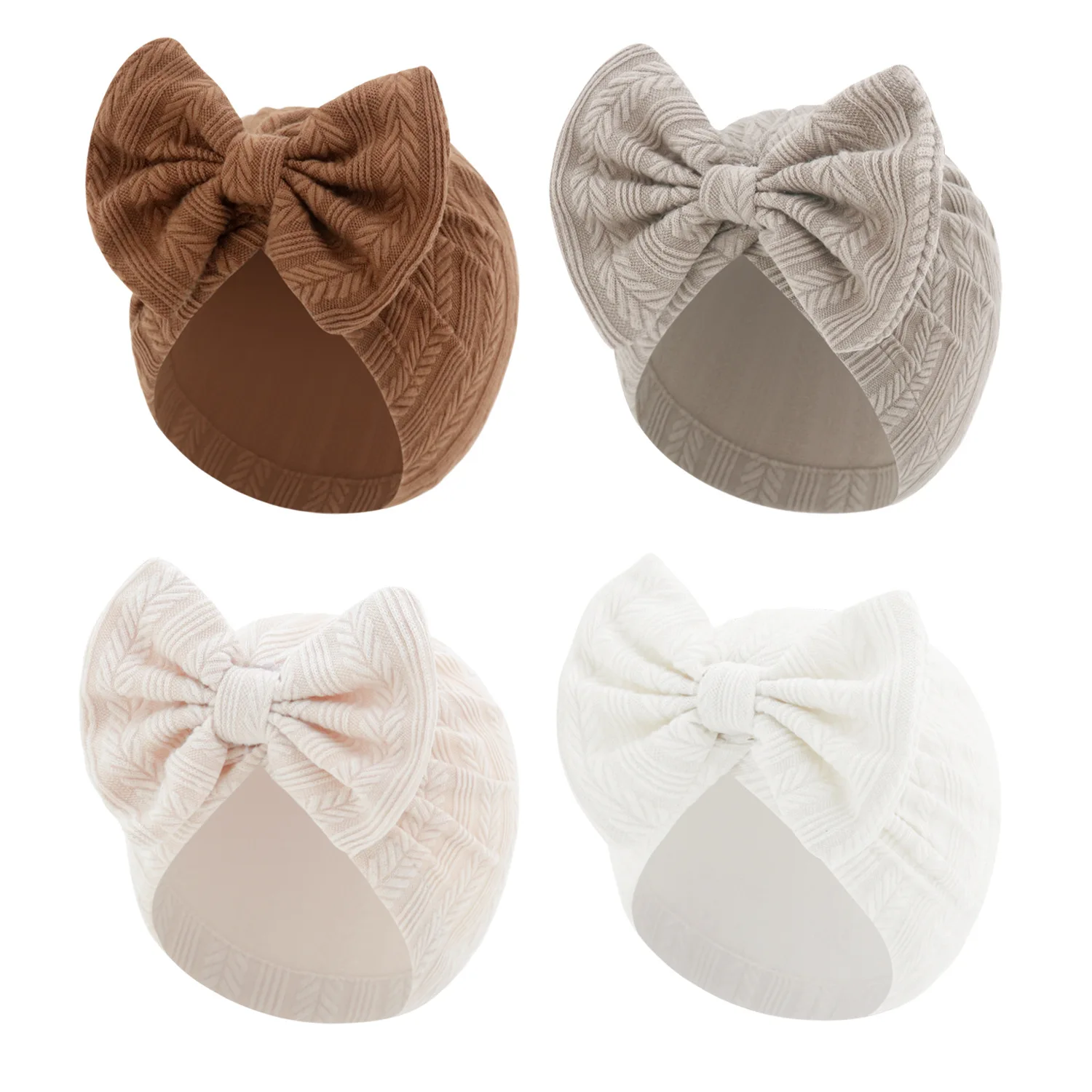 

4pcs/set Baby Girls Turban Hat Fashion Newborn Photography Props Solid Color Bow India Hat Butterfly Pullover Hat Kids Headwear