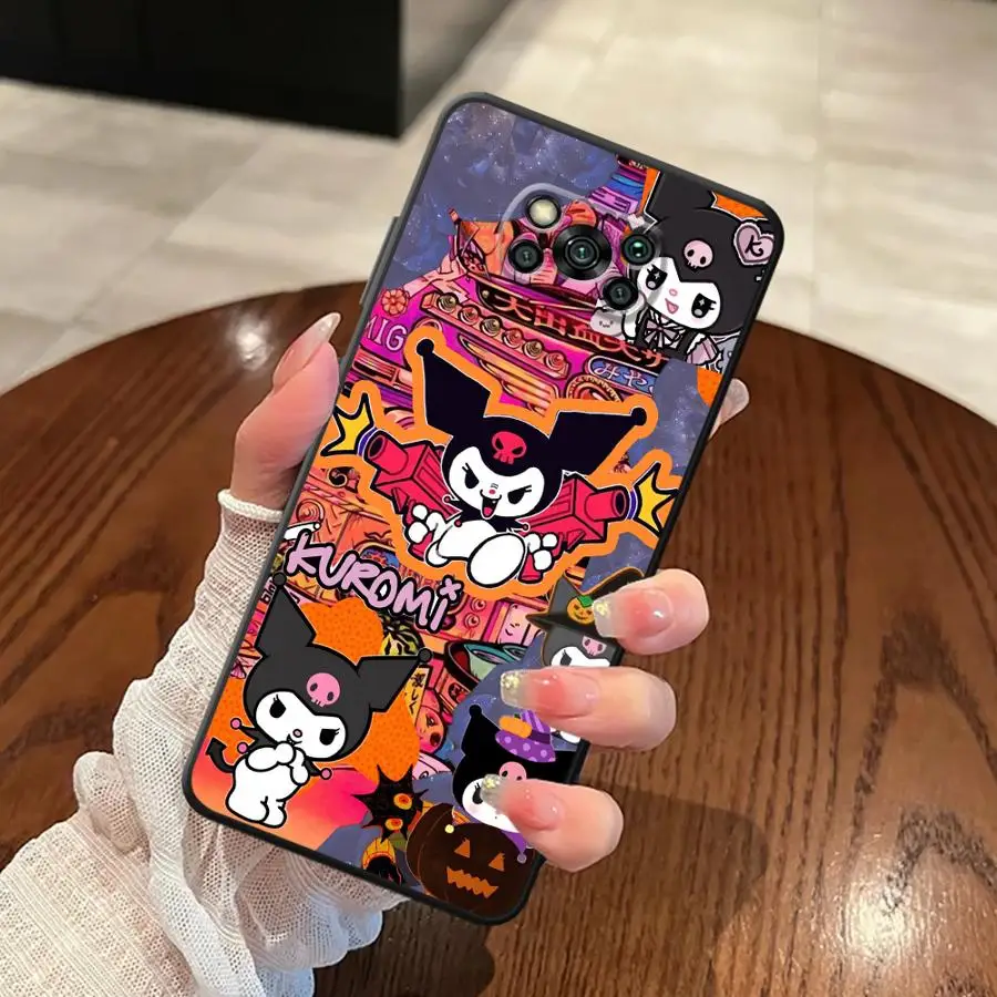 Casing Handphone Melody Kuromi Lucu Lembut untuk Xiaomi Poco M3 M4 Pro C65 F3 F4 F5 X3 X4 X5 C51 M5 C50