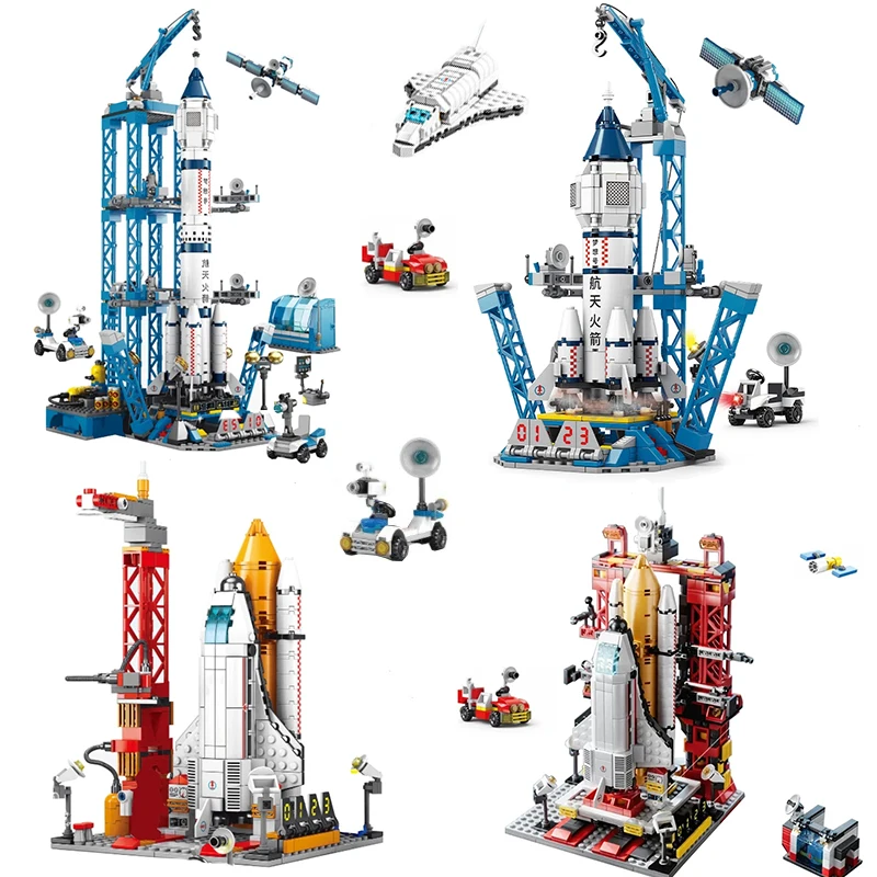 

Модель строительных блоков космический ракетный пусковой город Аэрокосмическая станция корабль астронавт Кирпичи Игрушка