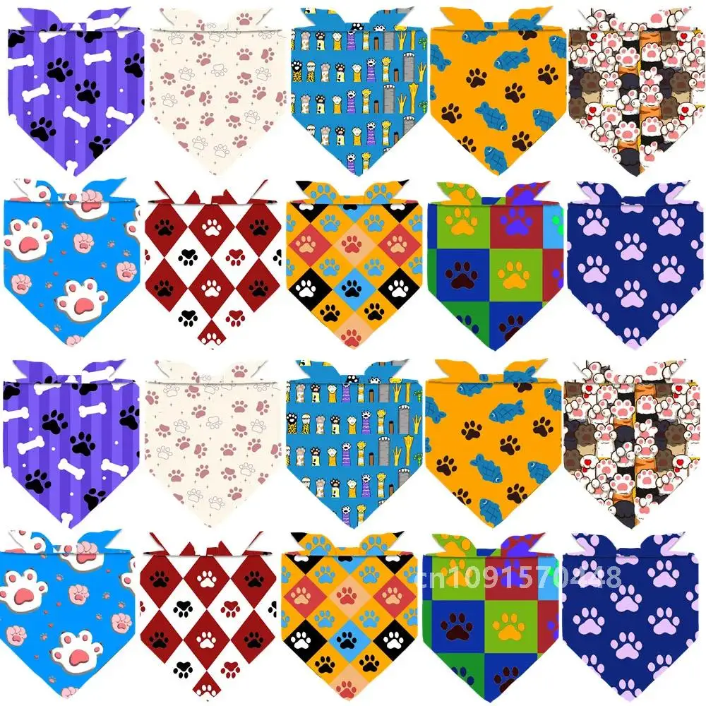 30pcs Claw Style Pet Dog Bandana For Small Dog Puppy Scarf Bibs Dogs Grooming Bulk Pet Bandanas Dog Grooming Supplies