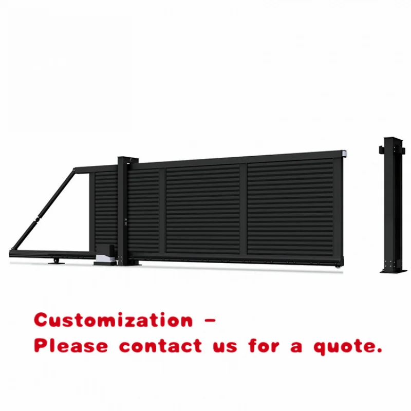 custom.Anti-rodent Environmental Outdoor Iron Cantilever Gate Aluminum Black Sliding Gate House