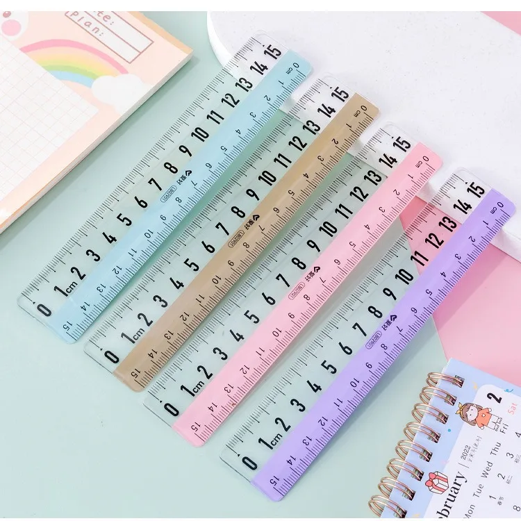 Eye protection exam drawing drawing scale simple ruler student stationery transparent ruler 15cm primary school ruler