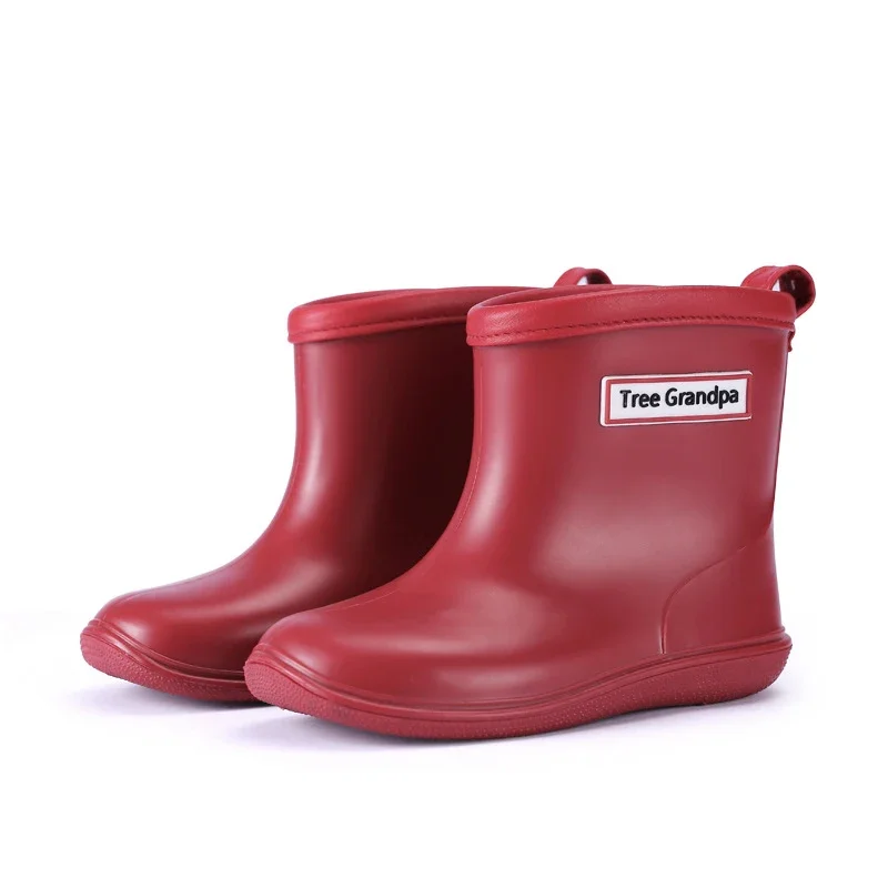 

Child Boy Rubber Rain Shoes Girls Boys Kid Ankle Rain Boots Waterproof Shoe Round Toe Water Soft Toddler Rubber Shoes