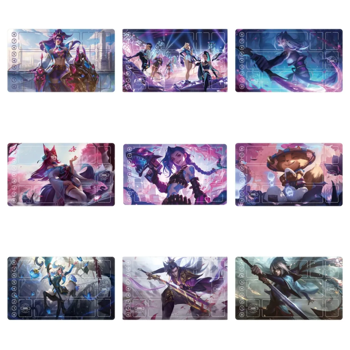 600*350*2mm Anime Game LOL TCG Game Accessory DIY Battle Card Playmat Jinx Irelia Kaisa Lux Teemo Collectibles Gift Toys