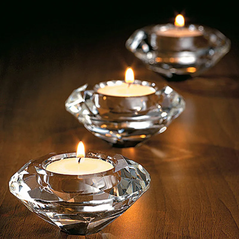 Crystal Candle Holder Glass Tea Light Candlestick For Wedding Decor Home Centerpieces image 5