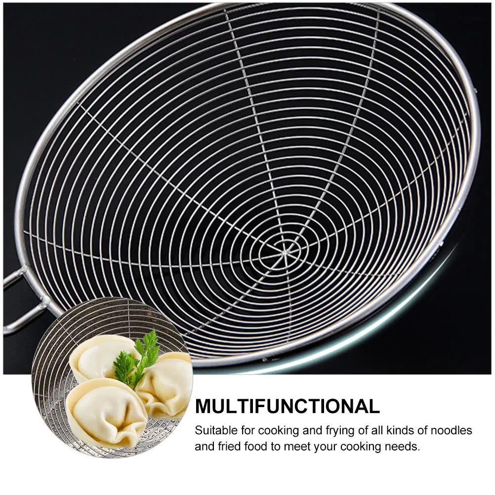 

1pc Stainless Steel Mesh Strainer Heavy Duty Kitchen Colander Rust Proof High Temperature Resistant For Noodles Fried Food Oil