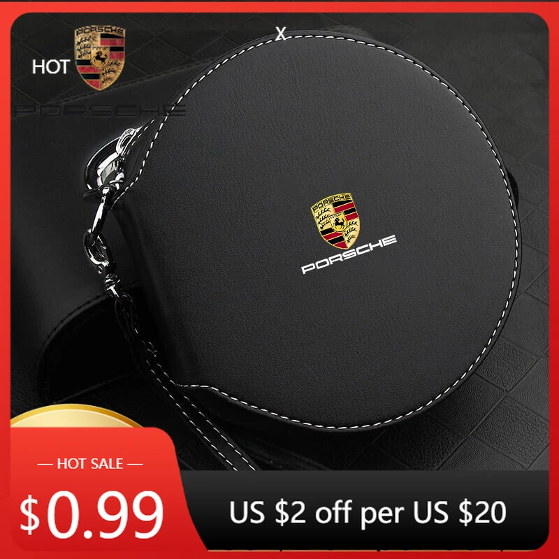 

Наклейка на автомобиль для Porsche Panamera, Cayenne, Taycan, 911, 718, Macan, Carrera-GT, кожаный чехол для хранения CD/DVD дисков с логотипом Porsche.