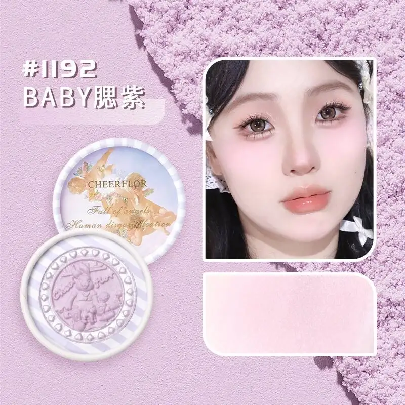 Angel Relief Little Angel Blush Plate, Natural Blush, Affordable And Practical For Girls, Brightening Cheeks, Blue And Purple