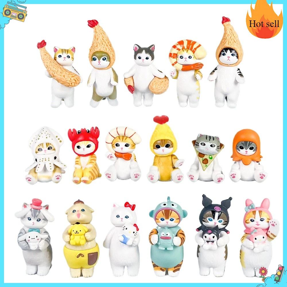 

Lucky Shark Fortune Samurai Cat Set Cute Resin Figure Toys for Home Office Desk Shelf Decor Collection for girl Christmas Gifts