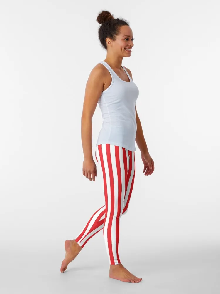 RED WHITE VERTICAL STRIPE Leggings gym wear women gym legging woman push up tights for women