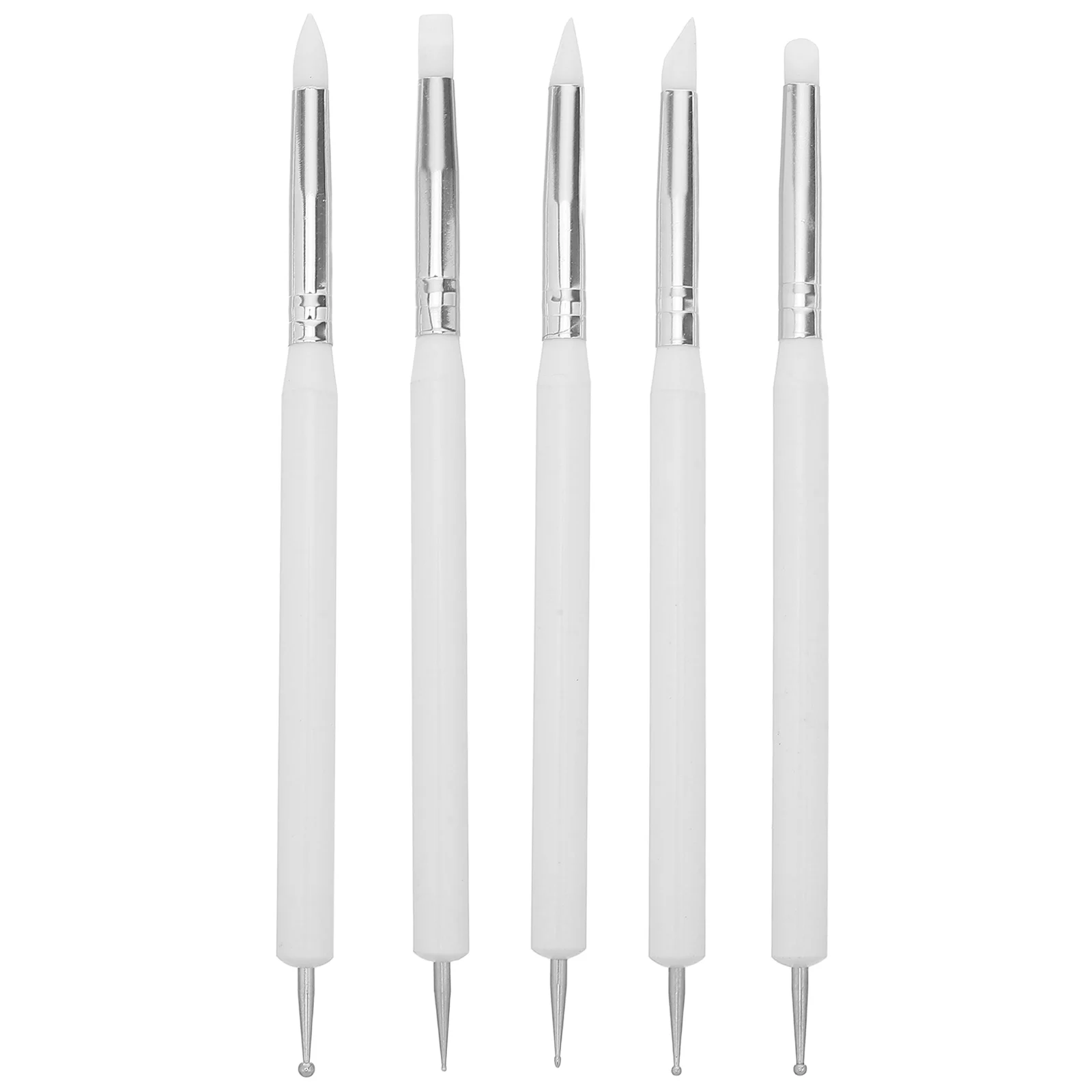 5 قطعة أدوات النحت الطين السيليكون لينة بوليمر النمذجة عدة Diy بها بنفسك الفخار السيراميك الفن الحرفية المشاريع مزدوجة نهاية التنقيط