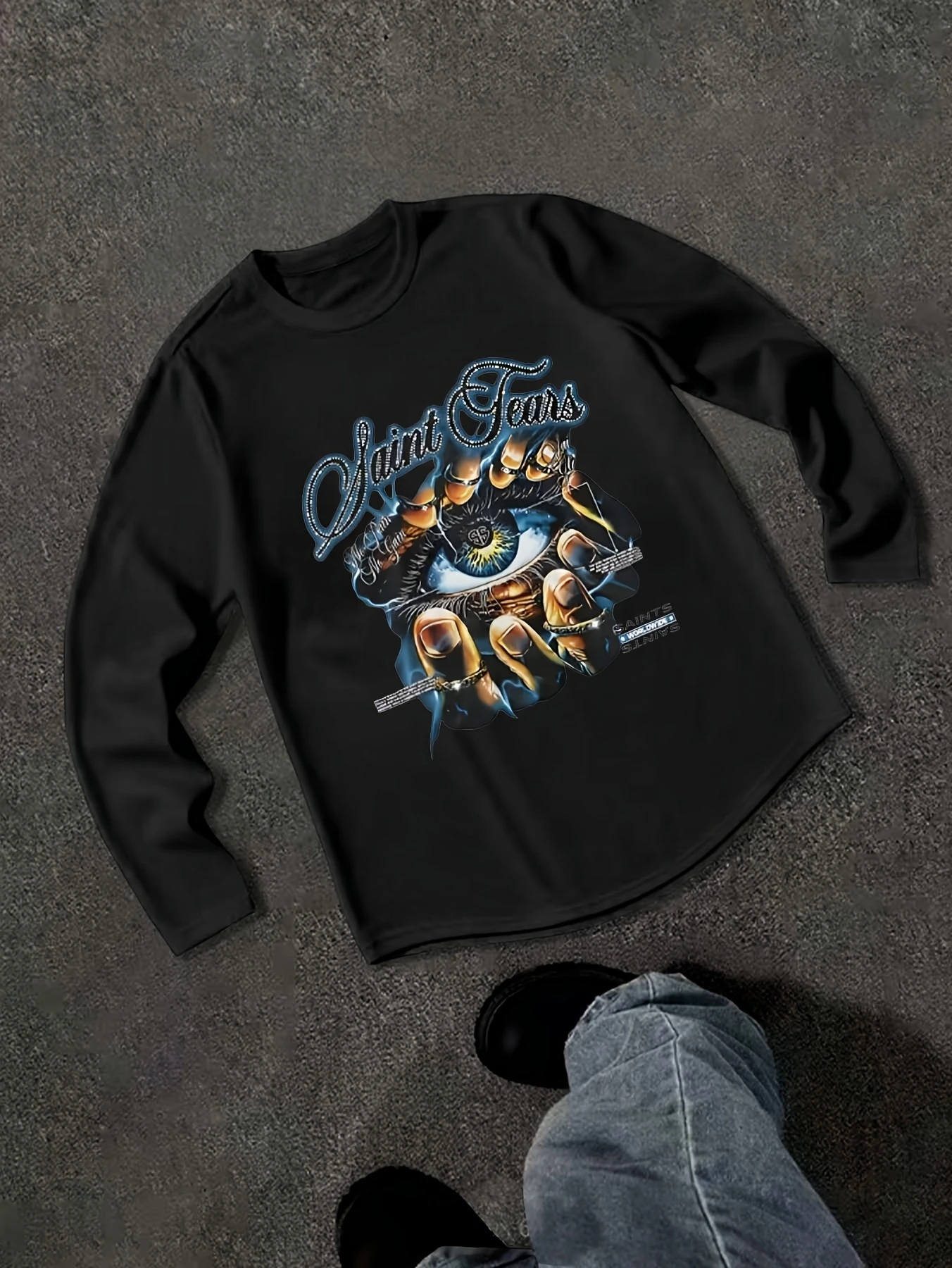 T-shirt imprimé à manches longues pour hommes, haut décontracté à manches longues pour sports de plein air, printemps/automne