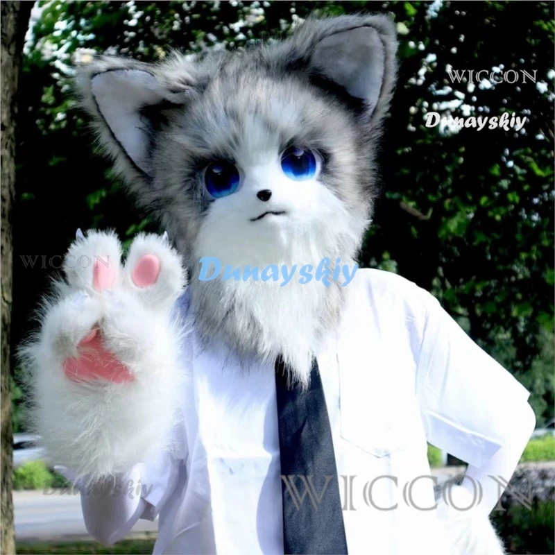 Cosplay Costume Anime Cosplay Cat Fursuit Head Furry Head Mask Kig Kimono Fursuit Mask Fur Suit Furry Mask Easter Party Costume