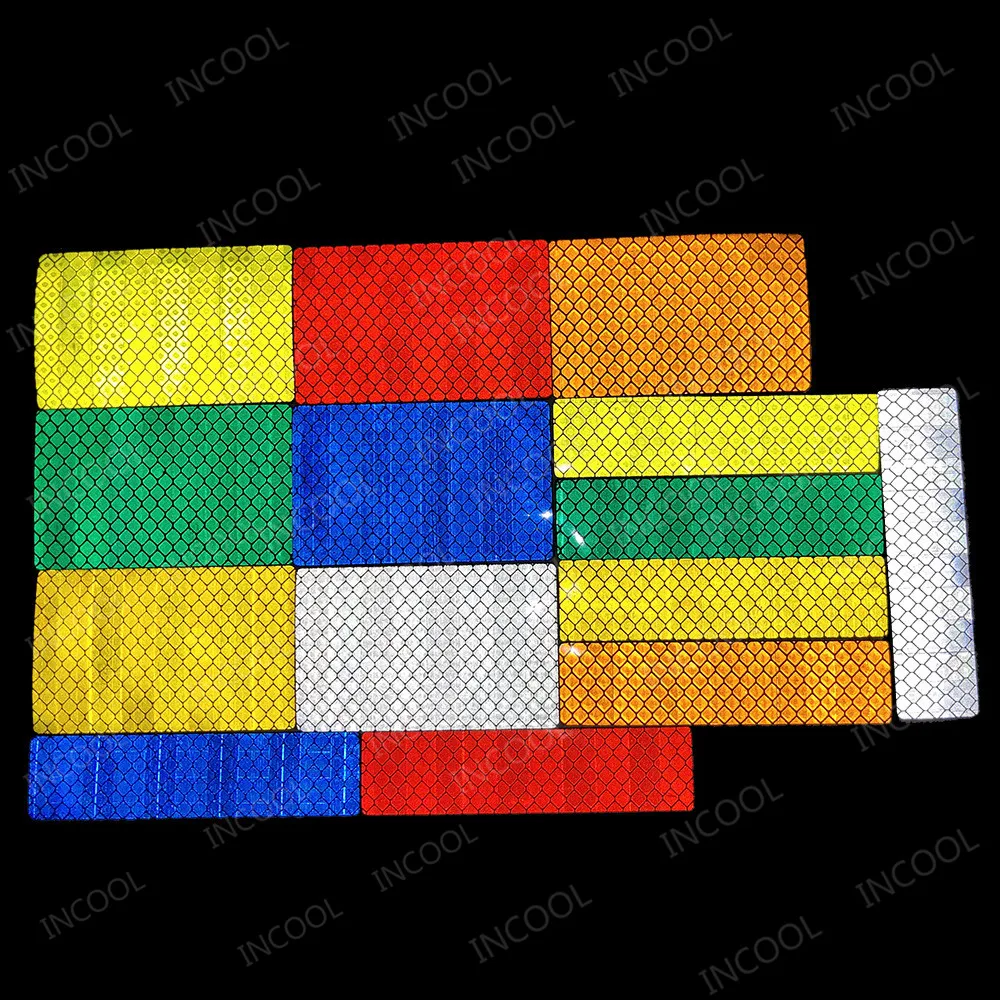 Extra Safety Reflective Patch Hook Fastener Black White Green Red Orange Yellow Chevron Appliqued Patches For Bag Cap