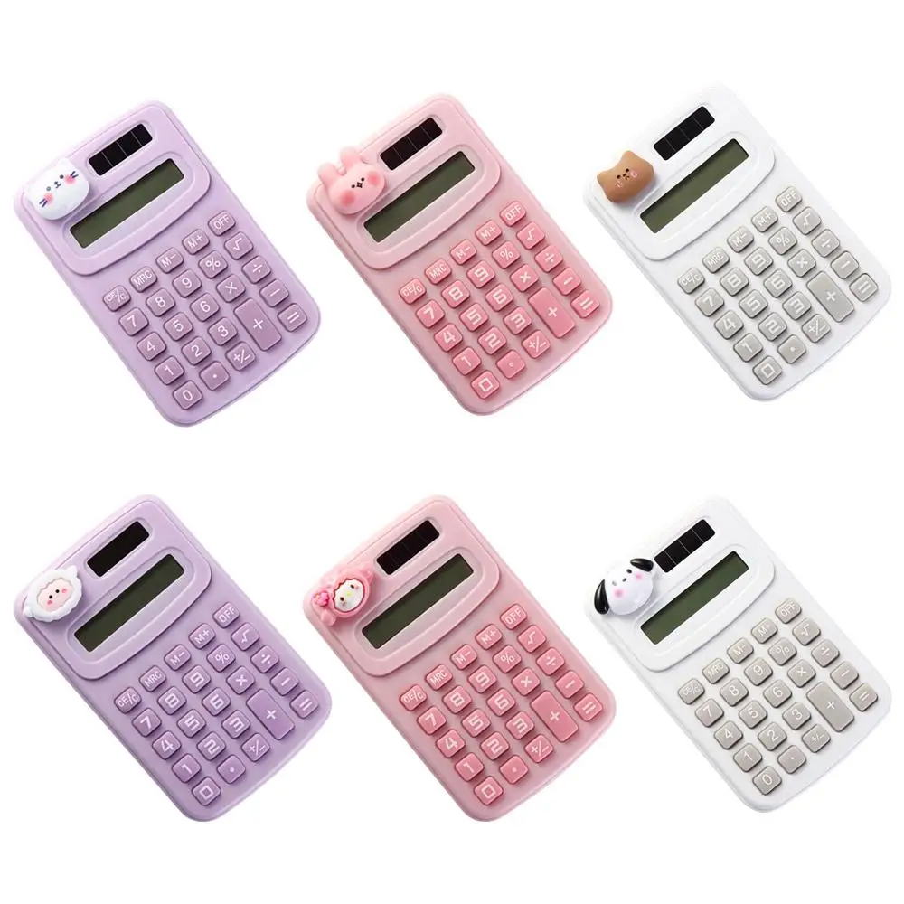 8 Digits Cute Mini Portable Digit Calculator Cartoon Animal Small Cartoon Cute Calculator Lightweight Candy Color Do Office Work