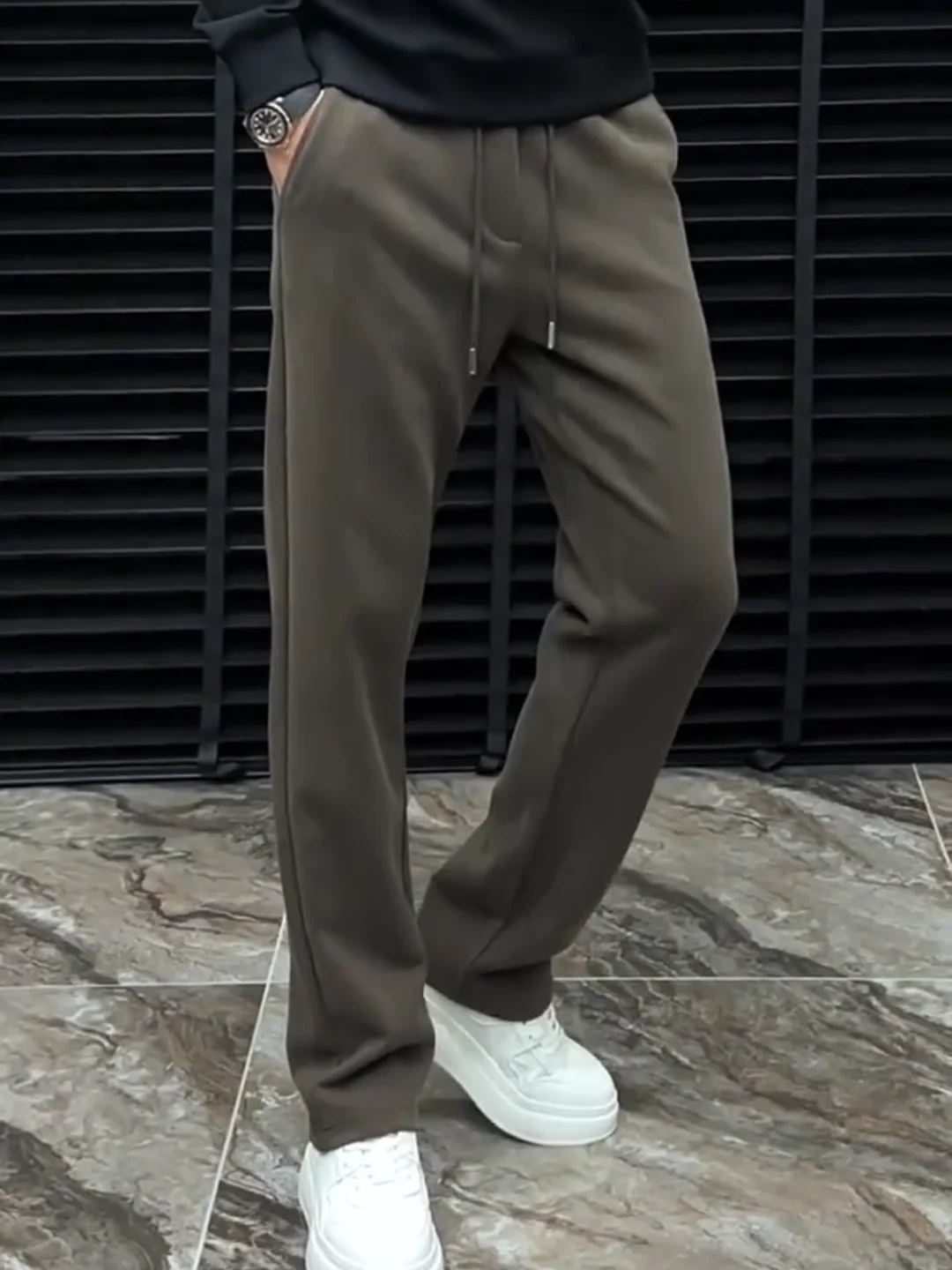 

Comfortable Trendy Striped Casual Pants Versatile Personali Spring Autumn High End Cool Straight Leg ket Detail Waed W...