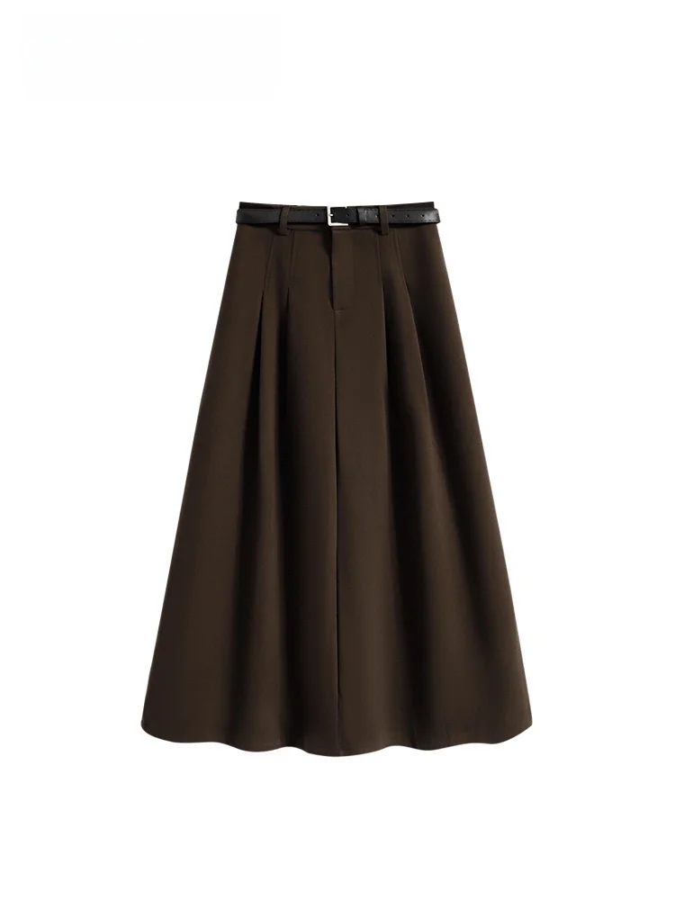

High Waist Fce Lined Skirt for plus Size Women Spring Season Hide Meat Slimming Versatile CaraCLUB Large Size Skirts