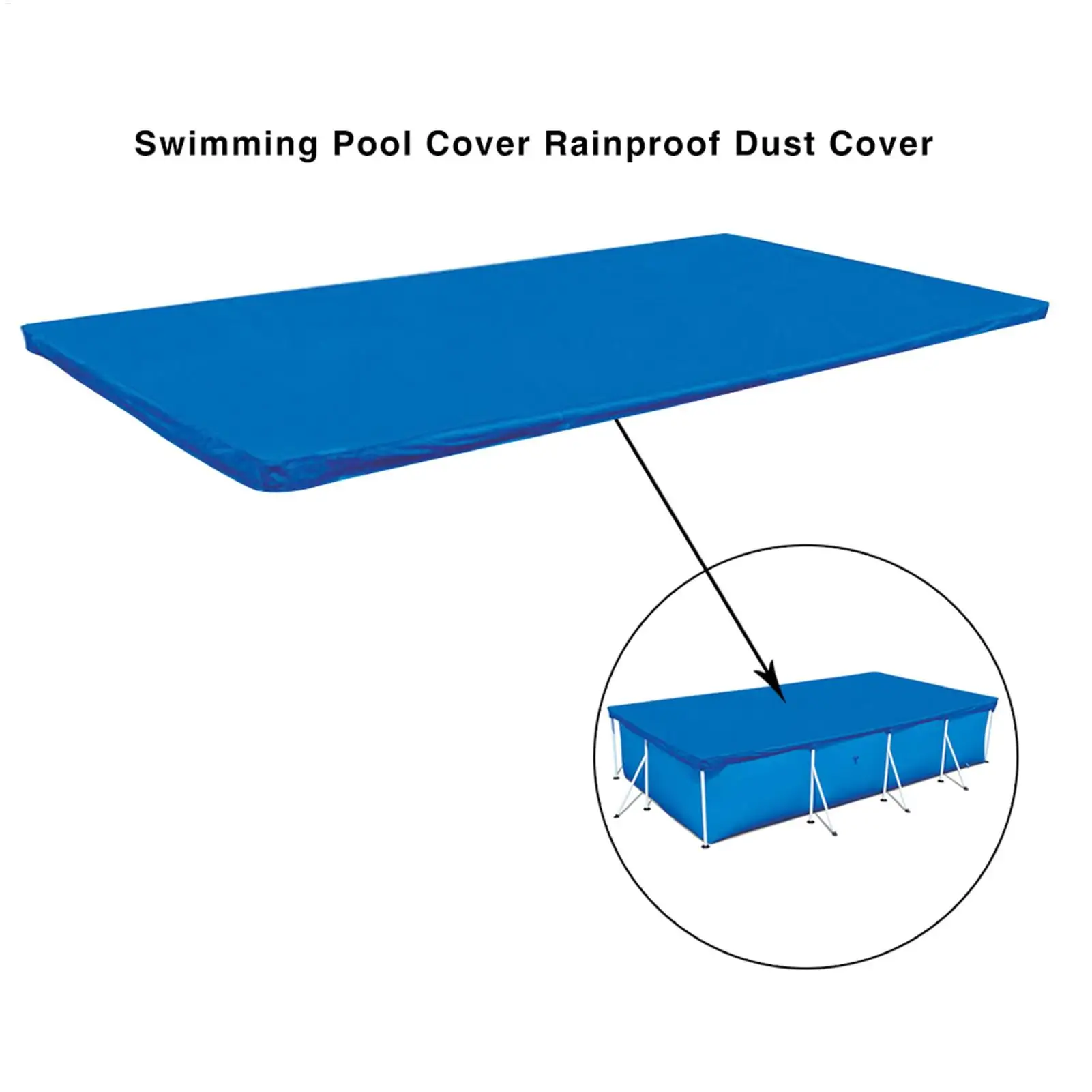 Weatherproof Waterproof Winter Pool Cover Rainproof Dust Cover Dustproof Outdoor Pool Cover Rectangular Summer Tub Film Blanket