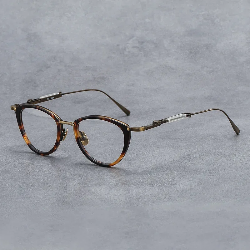 النظارات اليدوية عين القط التيتانيوم قصر النظر نظارات للرجال قابل للتعديل الساقين وصفة طبية إطار المرأة قصر النظر مصمم القراءة