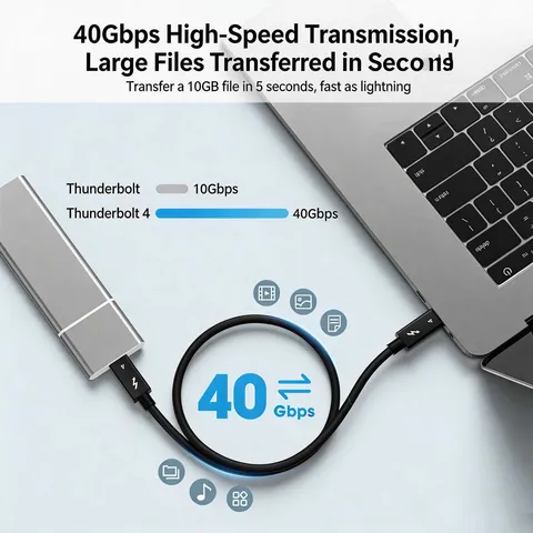 Кабель Thunderbolt 4 USB4 Type-C коаксиальный Nuobaifu