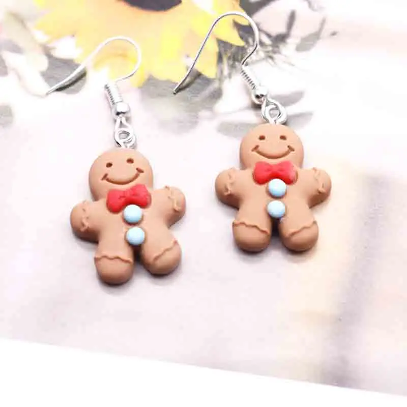 10pcs Cartoon Gingerbread Man Cute Charms For Pendant DIY Earrings Necklace Jewelry Accessories Finding