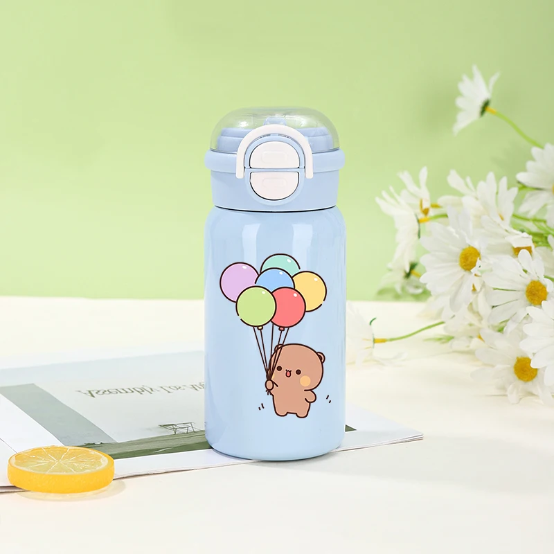 500ML Bubu Dudu Thermos Cup Yier Bear Panda Water Cups Kid 316 Stainless Steel Insulated Cup Girl Boy Straw Drinking Bottle Gift view 4