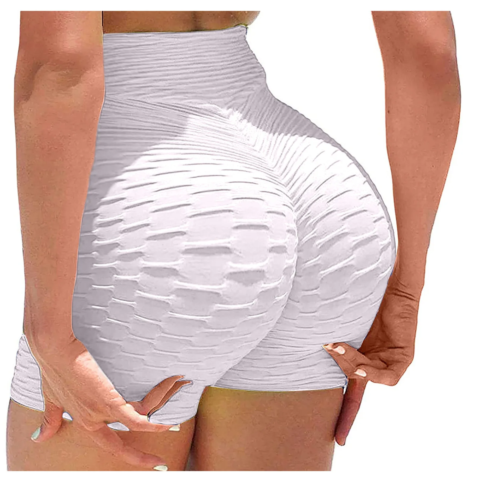 Damenmode elastische Sport Yoga hosen lässig Jacquard hohe Taille Hüfte Lifting Shorts elastische Taille Yoga Laufs horts