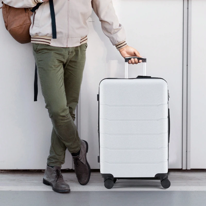 20 Inch Hardshell ABS Carry On Luggage Expandable Spinner Wheels TSA Lock Durable Travel Suitcase White - Image 2