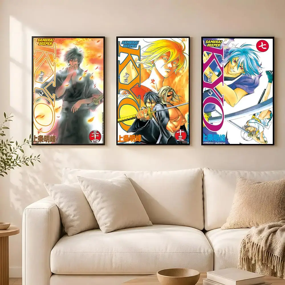 Anime Samurai Deeper Kyo Poster poster Self-adhesive wall stickers, suitable for room decoration, high-quality printing.