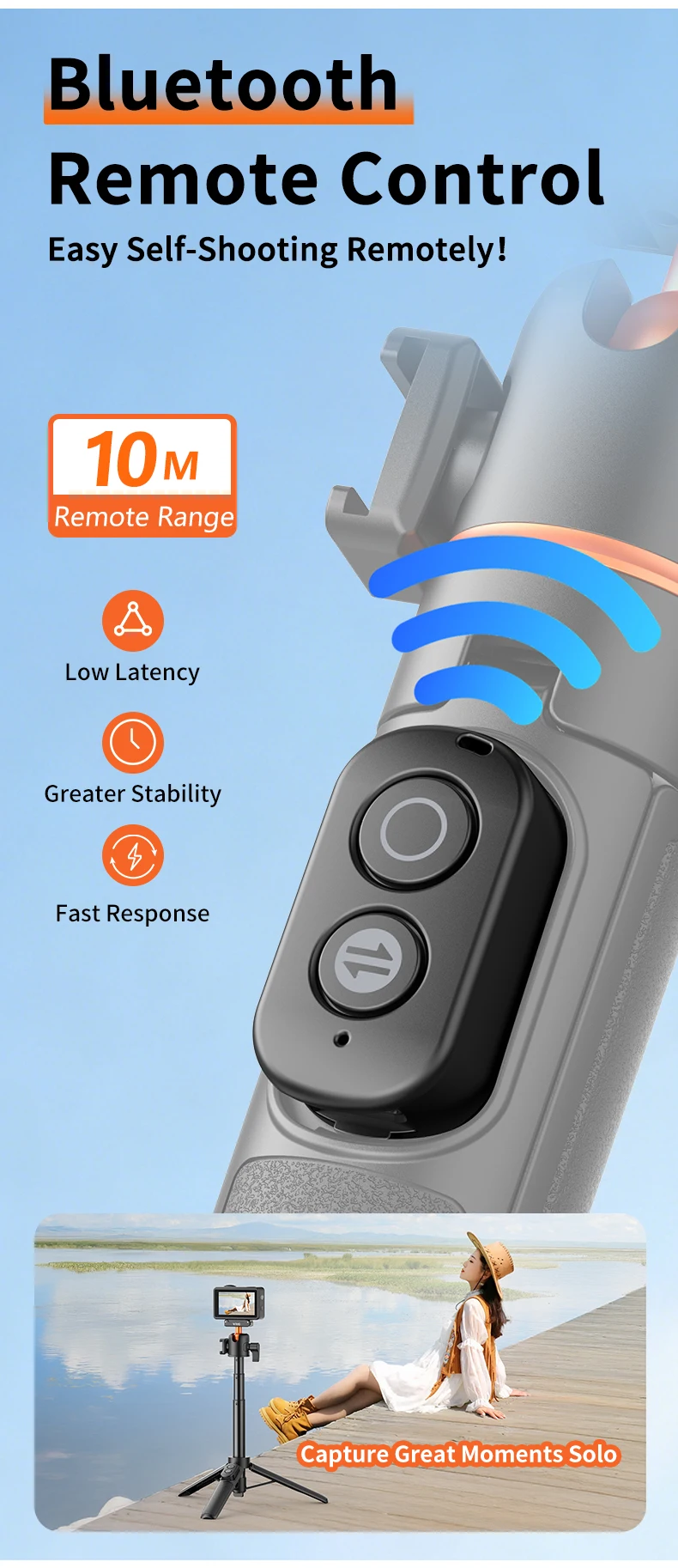 VRIG Magnetisches Stativ-Selfie-Stick-Stativ mit 360°-Kugelkopf und Cold Shoe für DJI Osmo Action 6 5 Pro 4 3 Action-Kamera-Zubehör – Detail 2