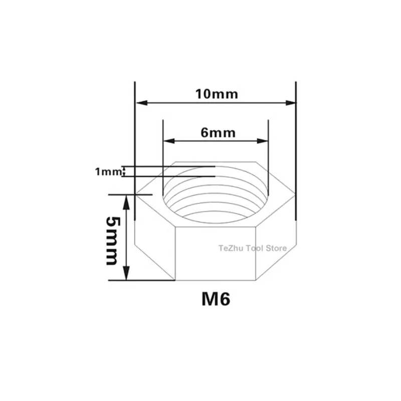 1Pcs Titanium Nuts M4/M5/M6/M8/M10 Hex Nut For Bike Motorcycle Car Titanium Alloy TC4