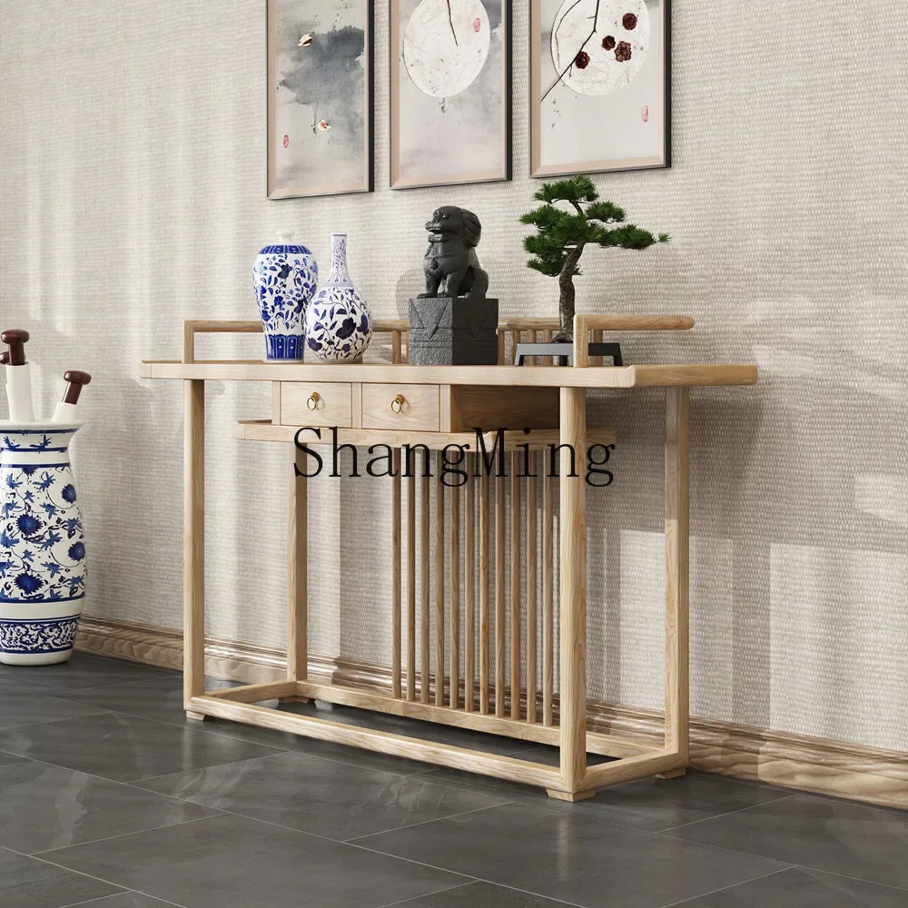 CL  Chinese Solid Wood Entrance Table Chinese Mortise andEntrance Desk Supply Table Long Bar Upturned Head Case