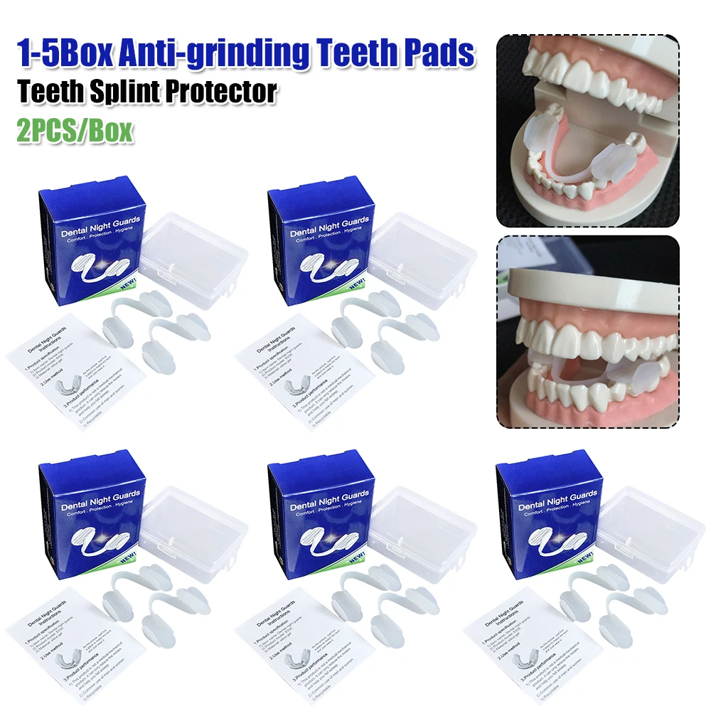 

2 шт./упак. Силиконовые накладки для зубов, мягкие защитные капы, универсальные ночные приспособления от скрежета и сжатия зубов ночью