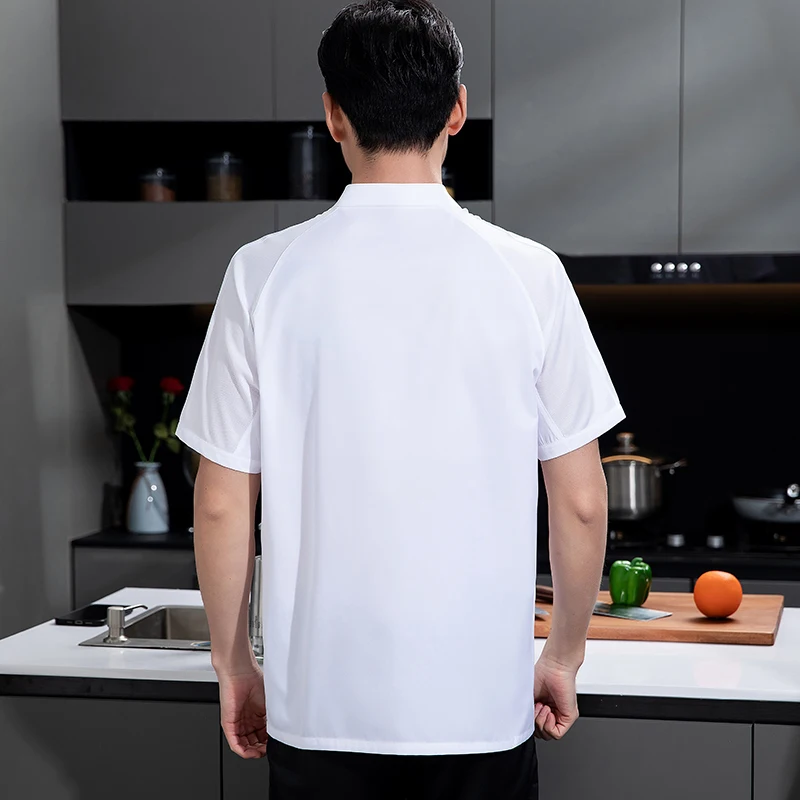 Heren Chef-Koks Jas Kok Uniformen Ademende Kookkleding Hotel Overall Bakkerij Ober Werkkleding Chef-Shirt