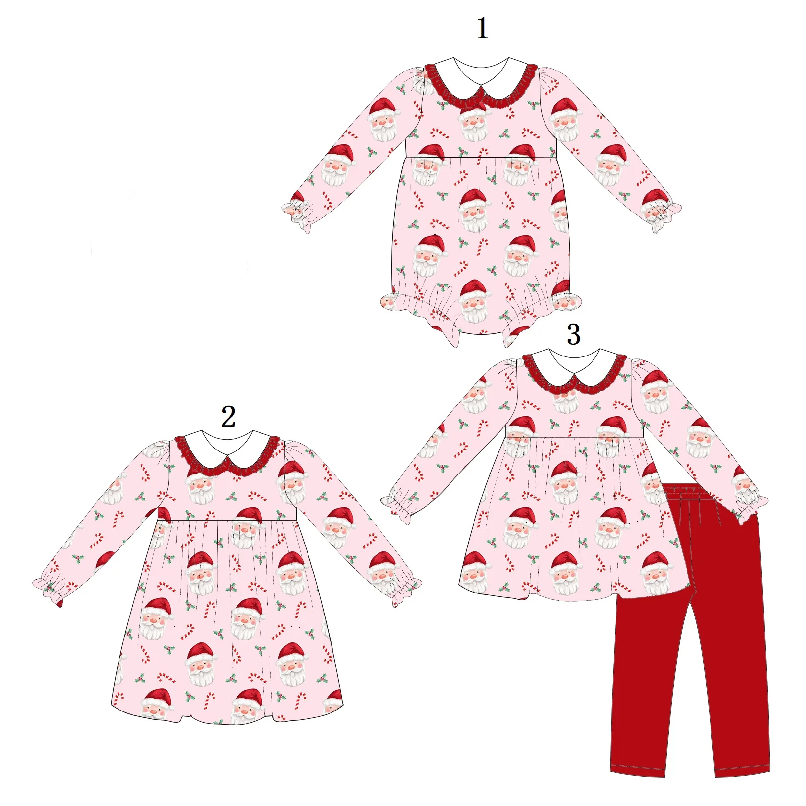 

Toddler Girl Clothes Girl Outfit Girl Dress Baby Girl Bodysuit Christmas Cartoon Santa Print