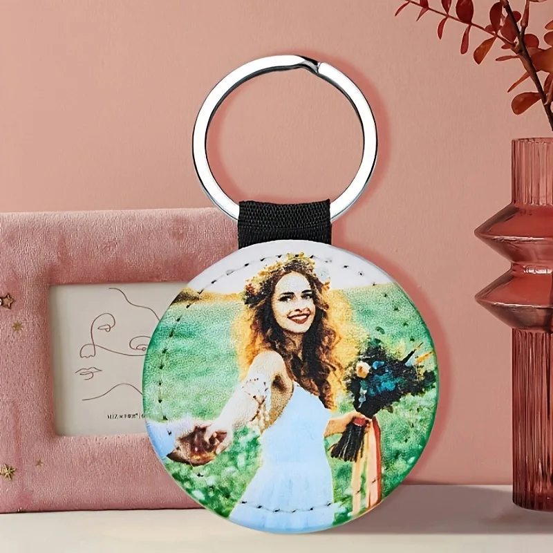 Personalisierter PU-Leder-Schlüsselanhänger mit individuellem Druck, Rucksackanhänger, Dekorationen, personalisierbarer Taschenanhänger, Hochzeitsgeschenke, Familiengeschenke – Detail 3