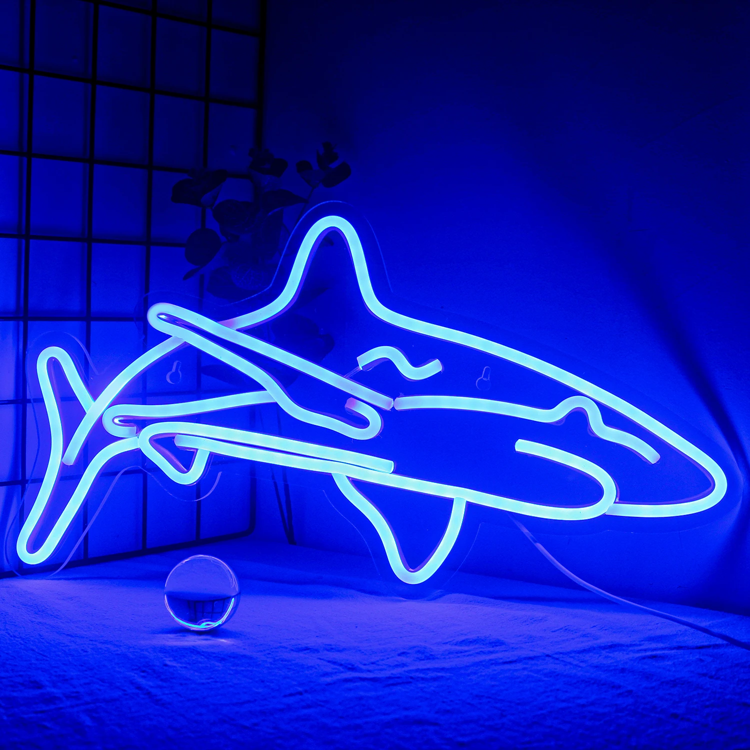 

Blue Shark Neon Sign Led Light Up Sign Room Decoration For Home Shop Hotel Bar Party Club Aquarium Acrylic Led Lights Signs USB