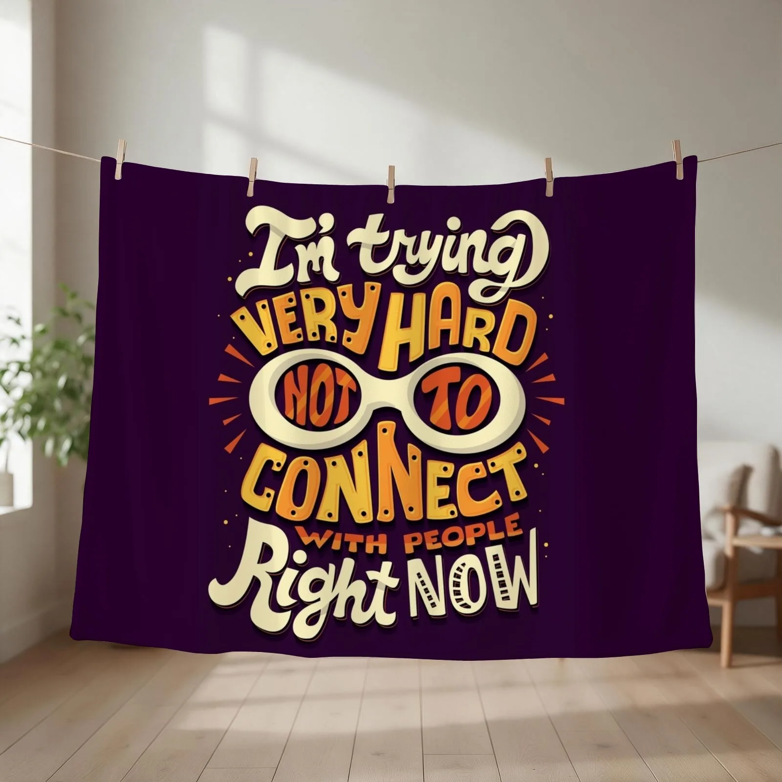 Not to connect with people Throw Blanket couch cozy soft plush fuzzy picnic outdoor blanket
