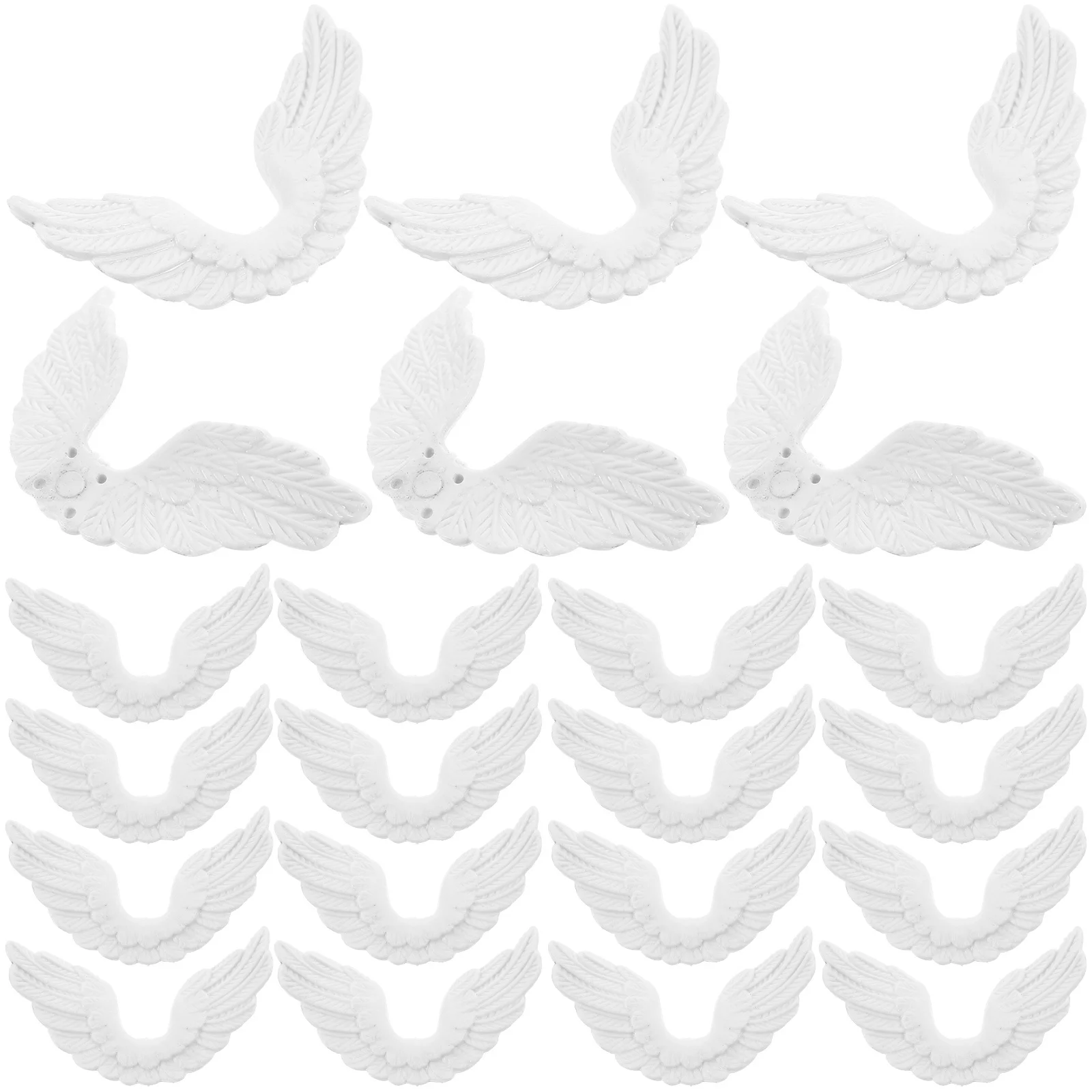 

12Pcs White Angel Wings Christmas Tree Wreath Wind Chimes DIY Craft Decorations for Festival Atmosphere Fun DIY Angel Wings